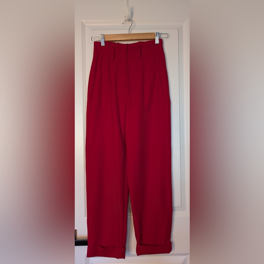 Nicholas Women’s High Waisted Trousers Red Size 2